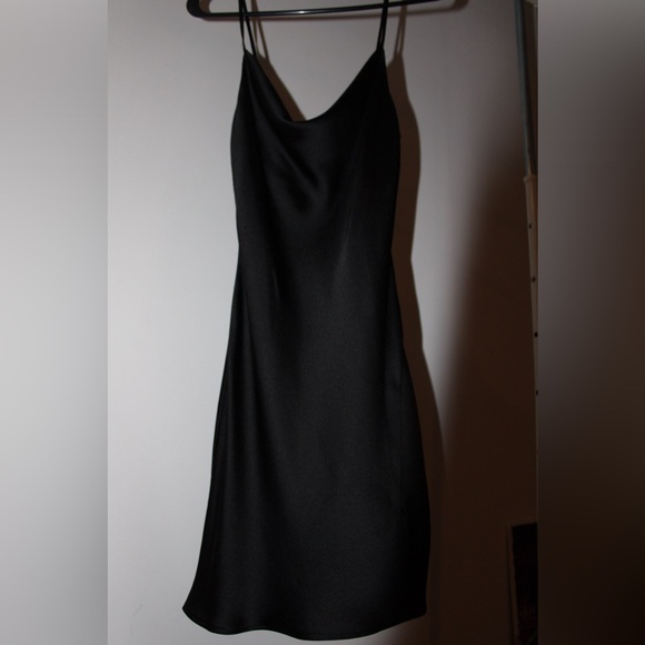 Satin JetBlack mini slip dress from dynamite, XS - Picture 5 of 12
